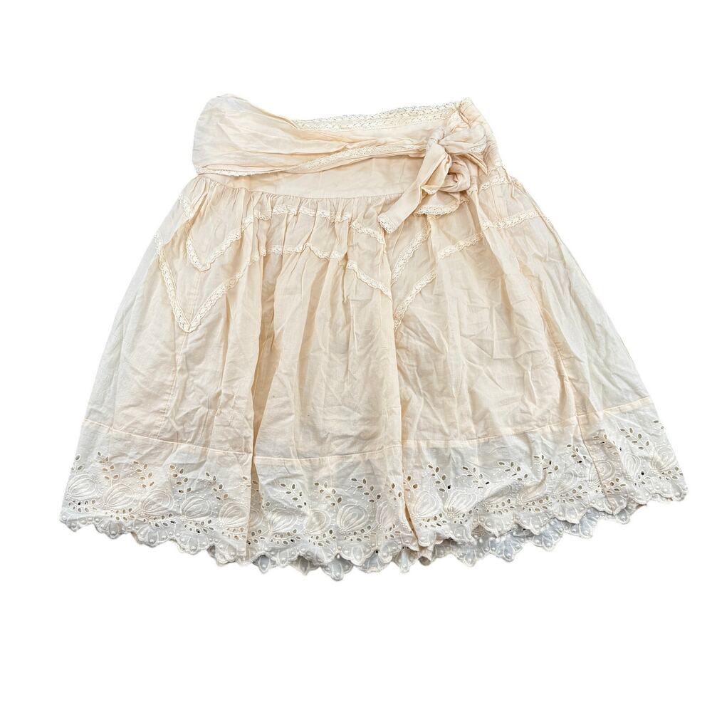 Kimchi Blue Nicola Tie Front Eyelet Lace Midi Skirt Women's Medium UO Boho